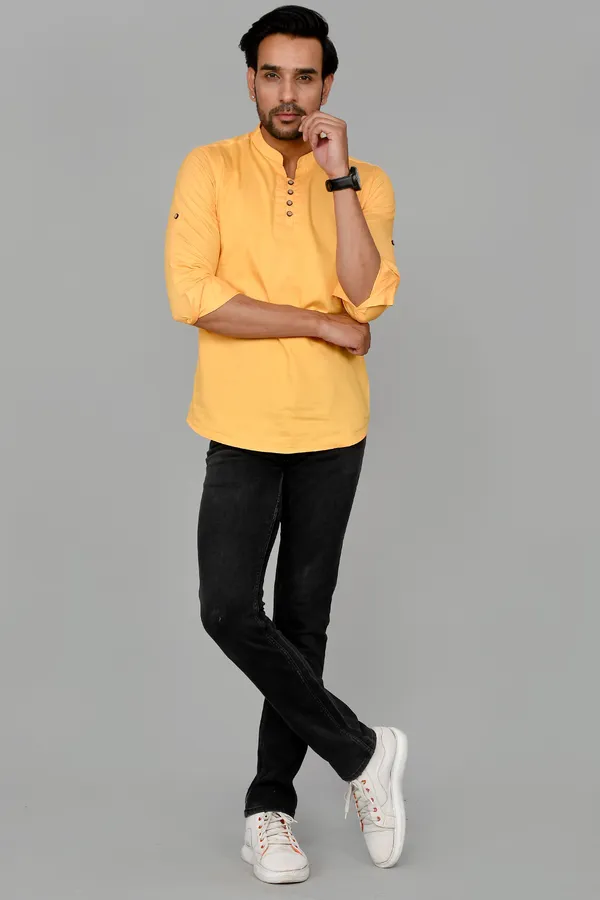Men_Solid_Straight_Kurta_(Yellow)
