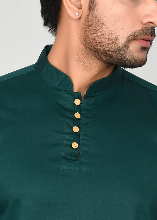 Men_Solid_Straight_Kurta_(Dark_Green)