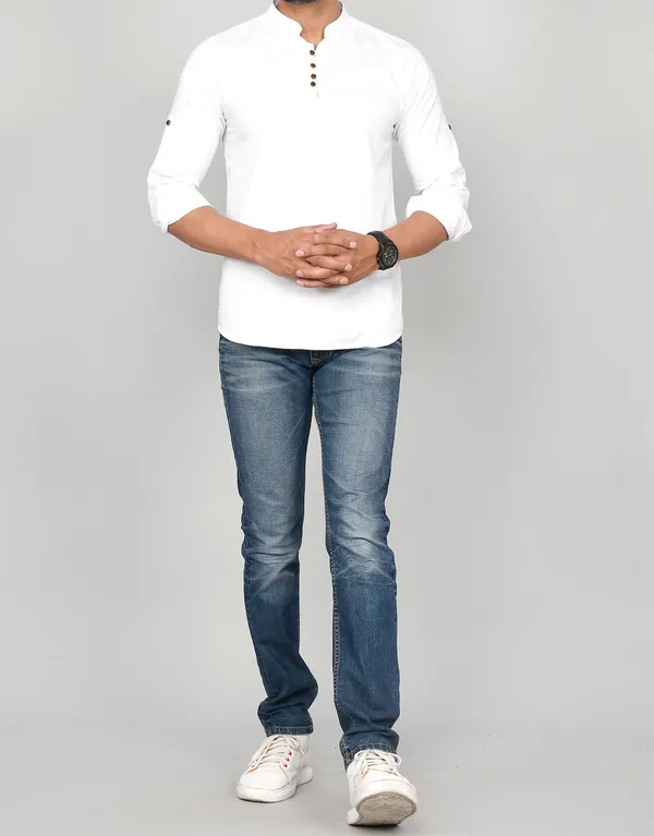 Men_Solid_Straight_Kurta_(White)