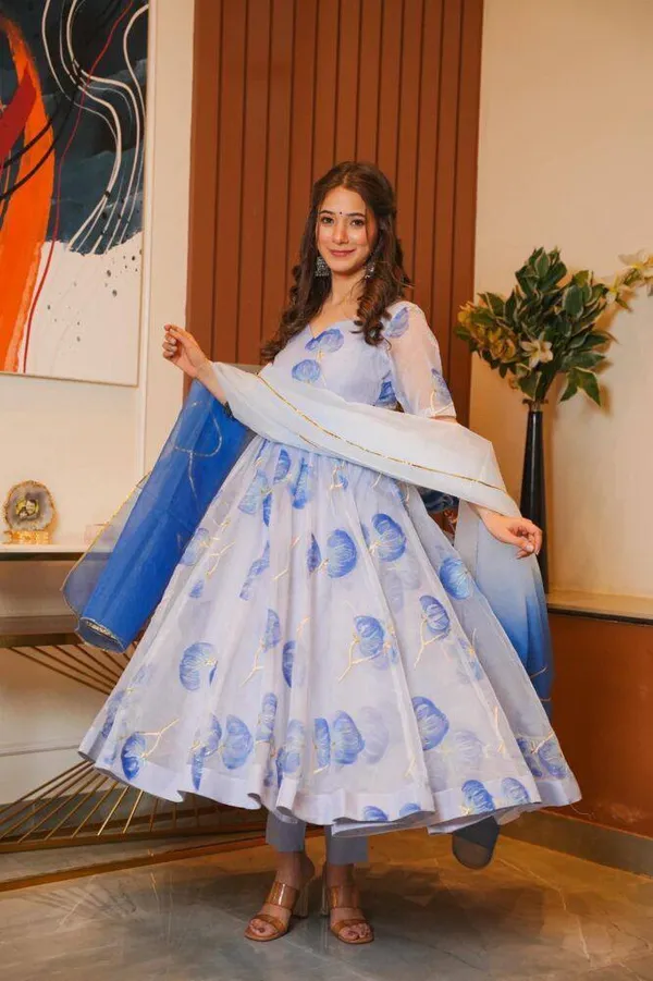 Classic_Blue_floral_Organza_Gown