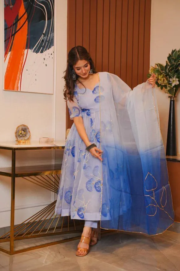 Classic_Blue_floral_Organza_Gown