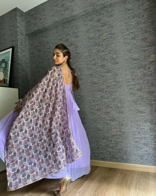 Lavender_Anarkali_Gown_With_kalamkari_Dupptta