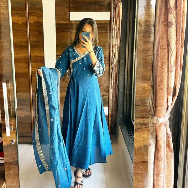Embroidered_Anarkali_Kurta,_Bottom_&_Dupatta_Set