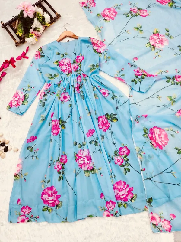 Printed_Anarkali_Kurta,_Bottom_&_Dupatta_Set