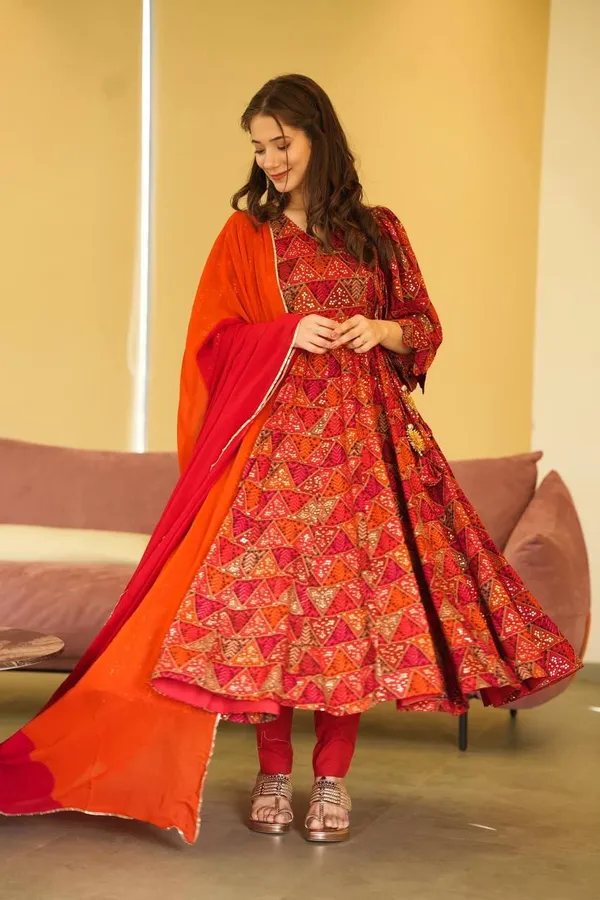 Poppy_Red_Angrakha_Gown_Set