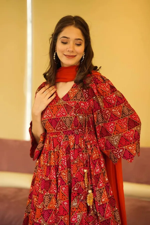 Poppy_Red_Angrakha_Gown_Set