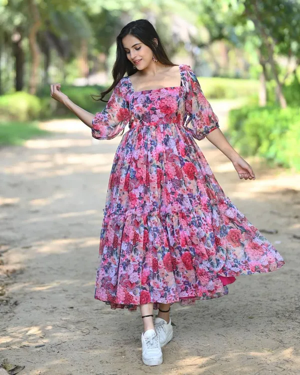 Floral_Handblock_Print_Cotton_Gown