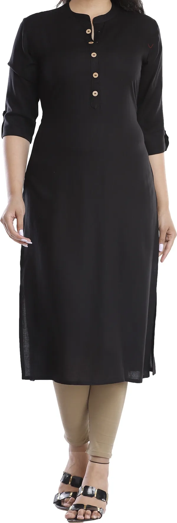 Women_Solid_Straight_Kurta_(Black)