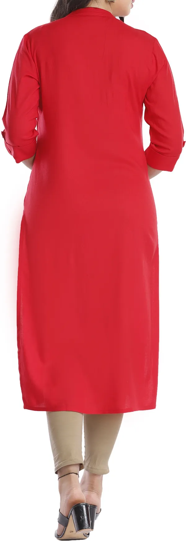 Women_Solid_Straight_Kurta_(Red)