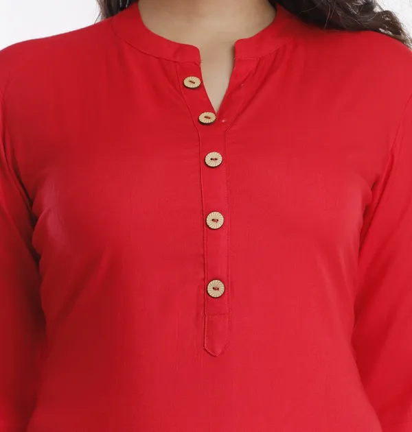 Women_Solid_Straight_Kurta_(Red)