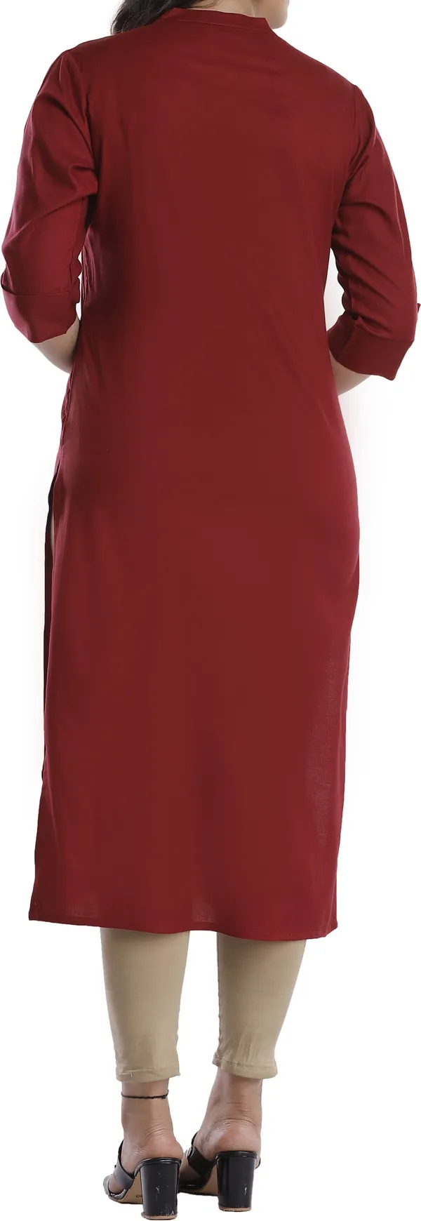 Women_Solid_Straight_Kurta_(Maroon)