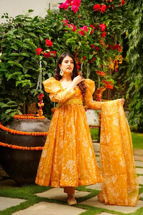 Yellow_Floral_Belt_Gown