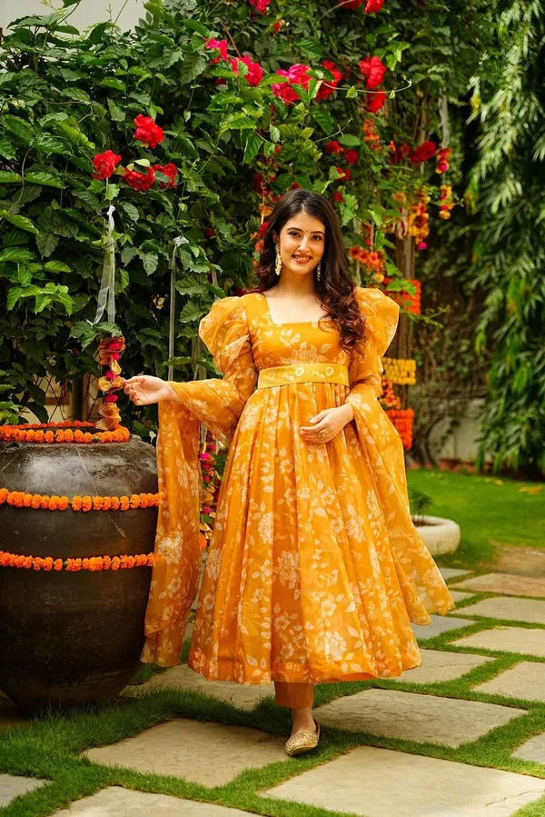 Yellow_Floral_Belt_Gown