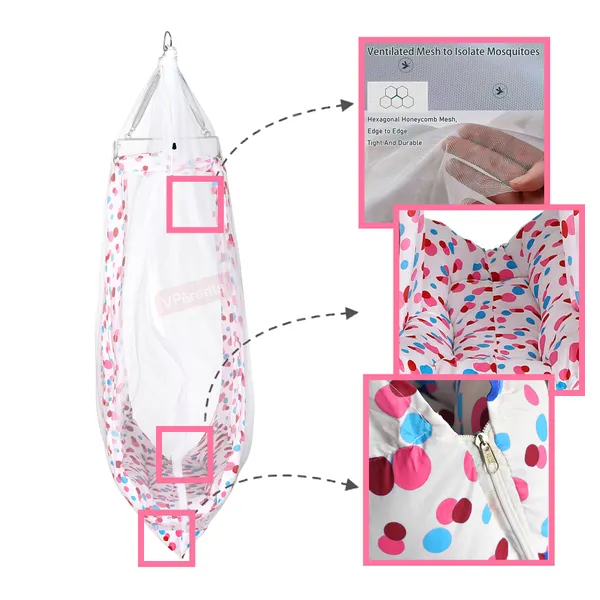 Preemie_Baby_Swing_Cradle_with_Mosquito_Net_and_Spring(Pink)