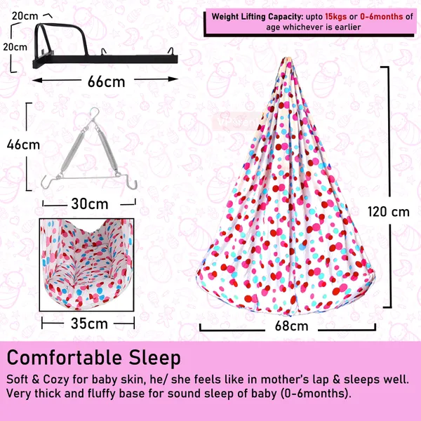 Preemie_Baby_Swing_Cradle_with_Mosquito_Net_Spring_and_Metal_Window_Cradle_Hanger(Pink)