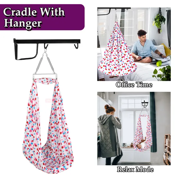 Preemie_Baby_Swing_Cradle_with_Mosquito_Net_Spring_and_Metal_Window_Cradle_Hanger(Pink)