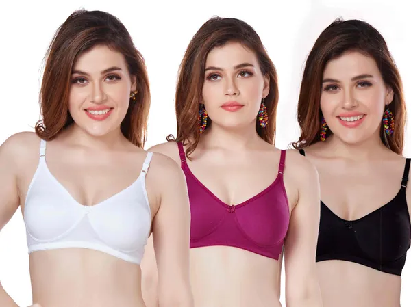 Combo_of_3_Women's_PC_Sinker_Non_Padded_Wirefree_T-Shirt_Bra_Women_Everyday_Non_Padded_Bra_(White,_Pink,_Black)