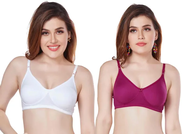 Combo_of_2_Women's_PC_Sinker_Non_Padded_Wirefree_T-Shirt_Bra_(Pack_of_2)_Women_Everyday_Non_Padded_Bra_(White,_Pink)
