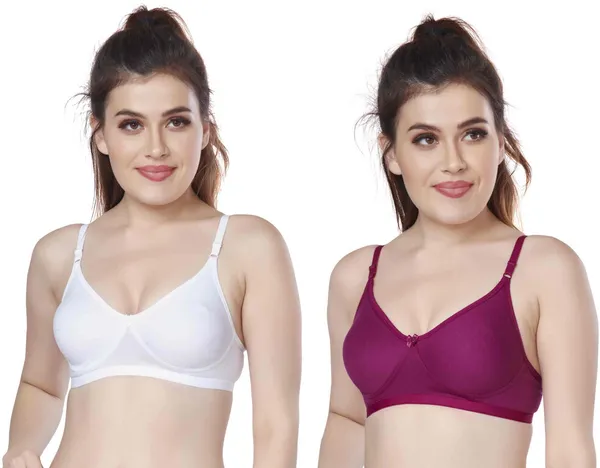 Combo_of_2_Women's_PC_Sinker_Non_Padded_Wirefree_Bra_Women_Full_Coverage_Non_Padded_Bra_(Pink,_White)