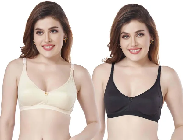 Combo_of_2_Women's_PC_Interlock_Full_Coverage_Non_Padded_Wirefree_dailywear_Bra_Women_Full_Coverage_Non_Padded_Bra_(Beige,_Black)