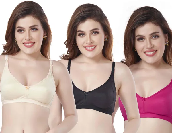 Combo_of_3_Women's_PC_Interlock_Full_Coverage_Non_Padded_Wirefree_dailywear_Bra_Women_Full_Coverage_Non_Padded_Bra_(Beige,_Pink,_Black)
