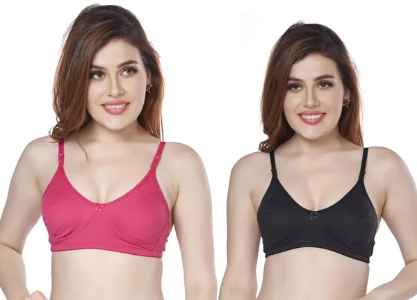 Combo_of_2_Daily_Wear_bra_for_women_Women_Everyday_Non_Padded_Bra_(Pink,_Black)