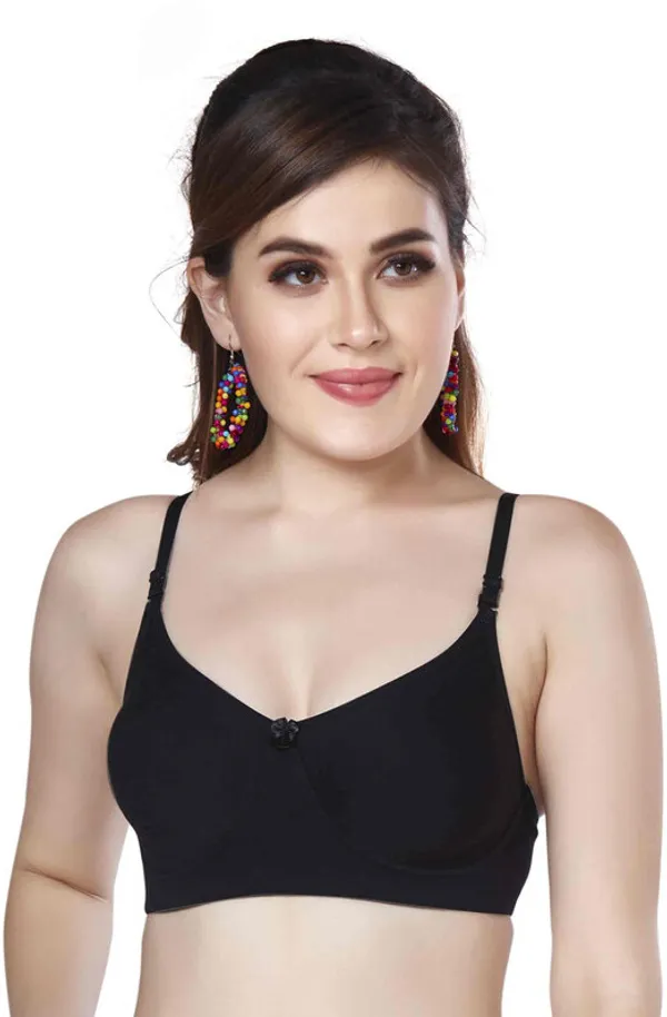Non-Padded_Non-Wired_Full_Cup_T-Shirt_Bra_in_Black-Cotton_Lycra_for_women_Women_Full_Coverage_Non_Padded_Bra_(Black)