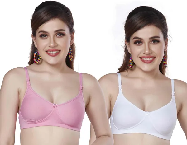 Combo_of_2_Non-Padded_Non-Wired_Full_Cup_T-Shirt_Bra_in_Black-Cotton_Lycra_for_women_Women_Full_Coverage_Non_Padded_Bra_(White,_Pink)