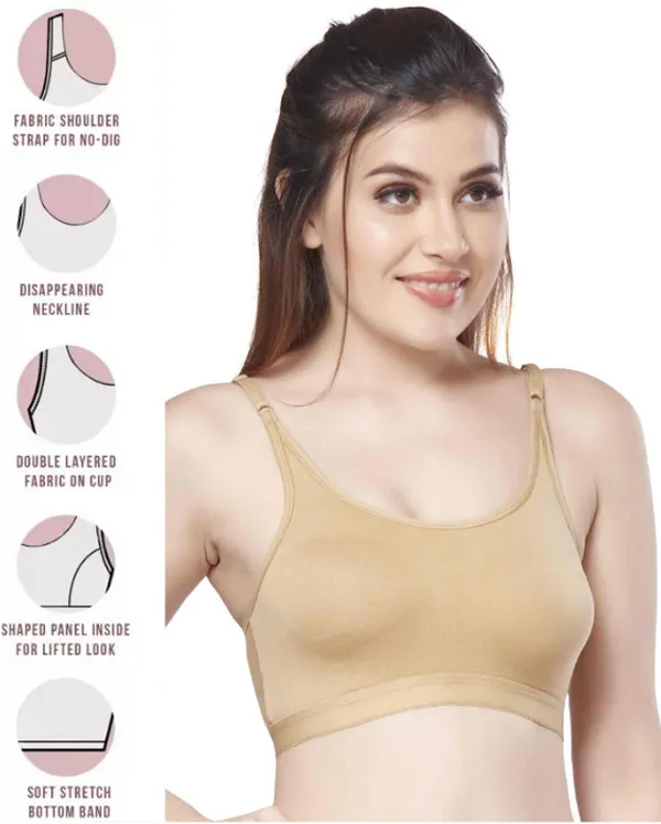 Combo_of_2_Women's_Cotton_Lycra_Beginners_Bra_Women_Training/Beginners_Non_Padded_Bra_(Black,_Pink)