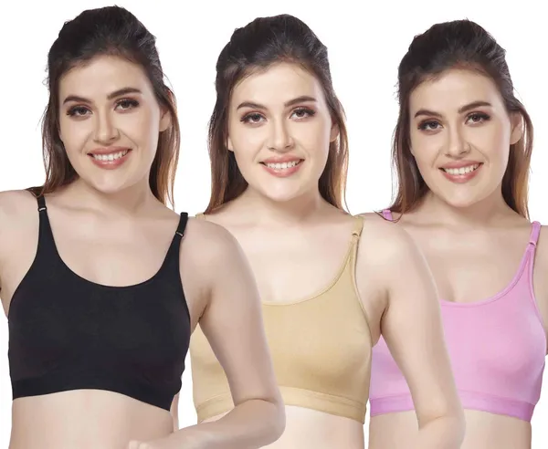 Combo_of_3_Women's_Cotton_Lycra_Beginners_Bra_Women_Training/Beginners_Non_Padded_Bra_(Black,_Beige,_Pink)