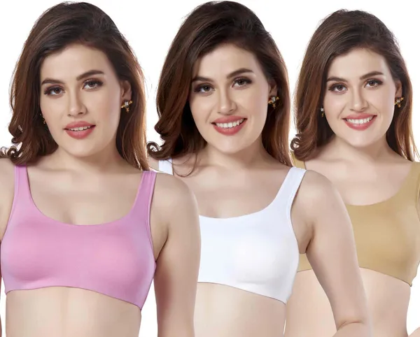 Combo_of_3_Non-Wired_Non_Padded_Full_Coverage_Slip_on_Beginners_Sports_Bra_Women_Training/Beginners_Non_Padded_Bra_(Pink,_White,_Beige)