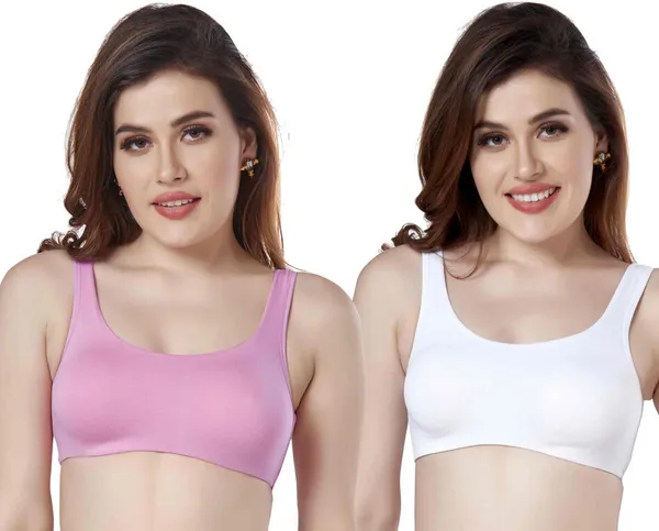 Combo_of_2_Non-Wired_Non_Padded_Full_Coverage_Slip_on_Beginners_Sports_Bra_Women_Training/Beginners_Non_Padded_Bra_(Pink,_White)