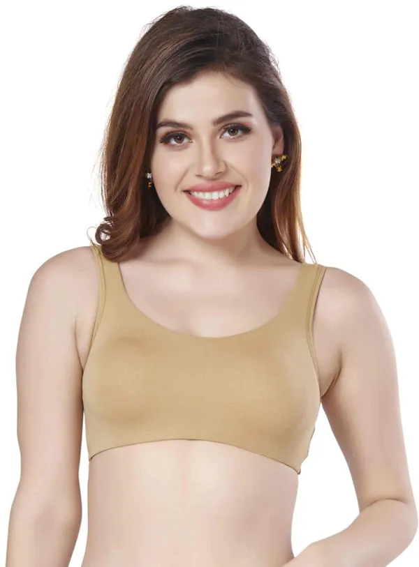 Non-Wired_Non_Padded_Full_Coverage_Slip_on_Beginners_Sports_Bra_Women_Training/Beginners_Non_Padded_Bra_(Beige)