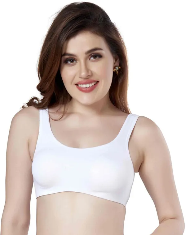 Non-Wired_Non_Padded_Full_Coverage_Slip_on_Beginners_Sports_Bra_Women_Training/Beginners_Non_Padded_Bra_(White)