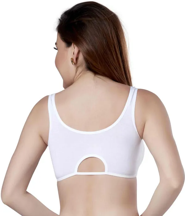 Non-Wired_Non_Padded_Full_Coverage_Slip_on_Beginners_Sports_Bra_Women_Training/Beginners_Non_Padded_Bra_(White)