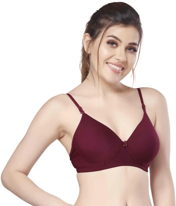 Combo_of_2_nylon_beautiful_colour_Every_Day_tshiort_Bra_Women_T-Shirt_Heavily_Padded_Bra_(Dark_Green,_Brown)