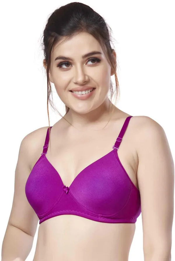 nylon_beautiful_colour_Every_Day_tshiort_Bra_Women_T-Shirt_Heavily_Padded_Bra_(Purple)