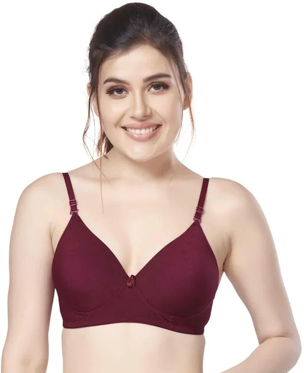 nylon_beautiful_colour_Every_Day_tshiort_Bra_Women_T-Shirt_Heavily_Padded_Bra_(Brown)