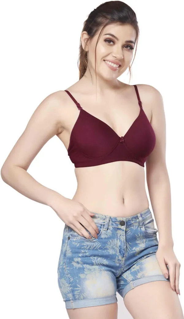 nylon_beautiful_colour_Every_Day_tshiort_Bra_Women_T-Shirt_Heavily_Padded_Bra_(Brown)