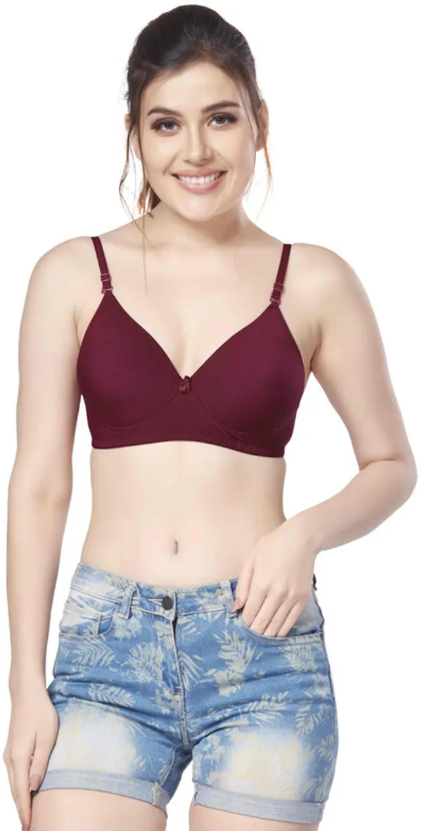 nylon_beautiful_colour_Every_Day_tshiort_Bra_Women_T-Shirt_Heavily_Padded_Bra_(Brown)
