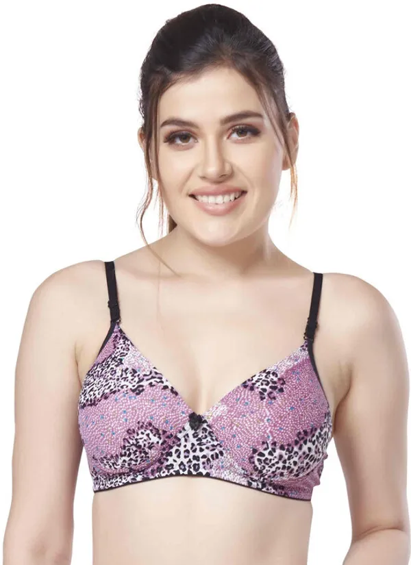 Printed_Nylon_padded_tshirt_bra_for_women_Women_T-Shirt_Lightly_Padded_Bra_(Purple)