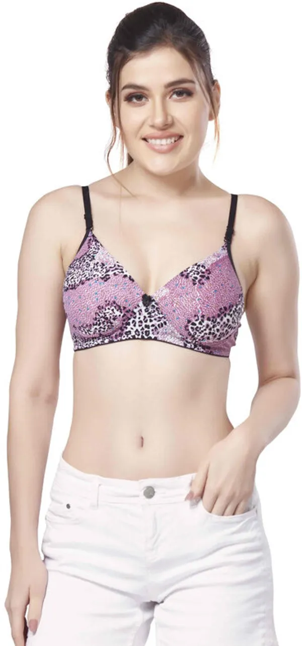 Printed_Nylon_padded_tshirt_bra_for_women_Women_T-Shirt_Lightly_Padded_Bra_(Purple)