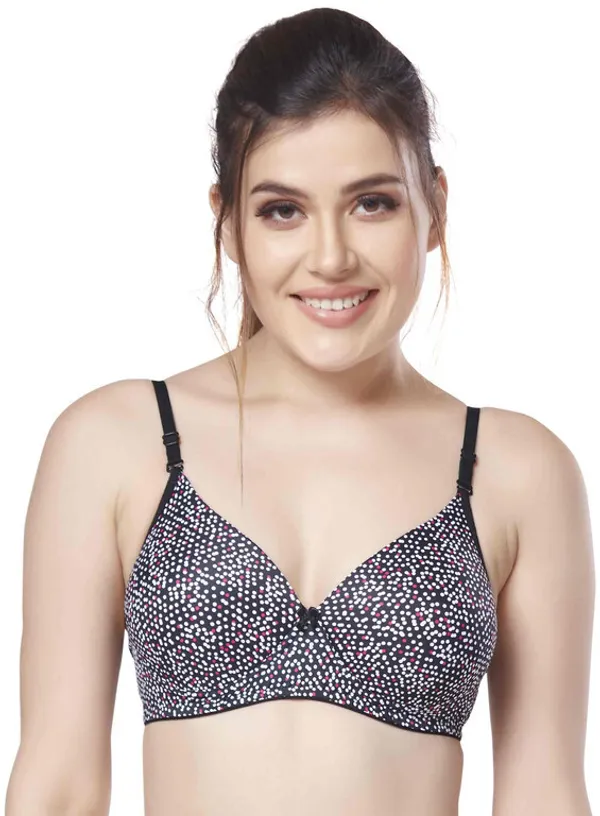 Printed_Nylon_padded_tshirt_bra_for_women_Women_T-Shirt_Lightly_Padded_Bra_(Black)
