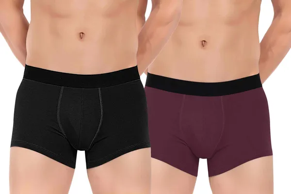 Combo_of_2_Men_Boxer_Trunk_-_Cotton_-Good_ventilation_and_moisture_management_features_to_keep_the_wearer_cool_Anti_Bacterial,_Colour_Fresh,_Moisture_Wicking_Elastane_Stretch_Pack_of_2_-_Black-Maroon