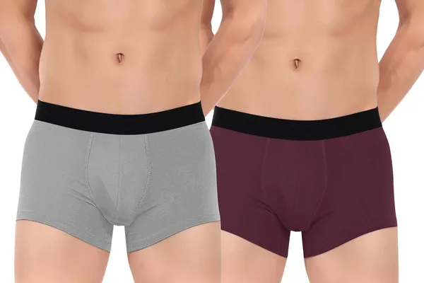 Combo_of_2_Men_Boxer_Trunk_-_Cotton_-Good_ventilation_and_moisture_management_features_to_keep_the_wearer_cool_Anti_Bacterial,_Colour_Fresh,_Moisture_Wicking_Elastane_Stretch_Pack_of_2_-_Grey-Maroon
