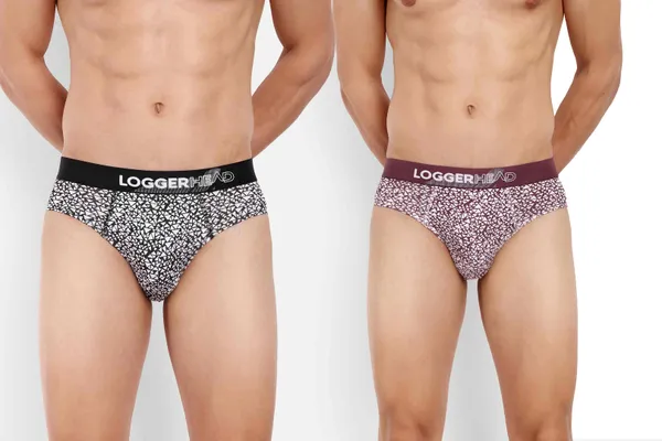 Combo_of_2_Men's_Regular_Fit_Printed_Mens_Briefs_Pack_of_2|_Combed_Cotton,_Anti-Bacterial_and_Concealed_Waistband|Black,Wine