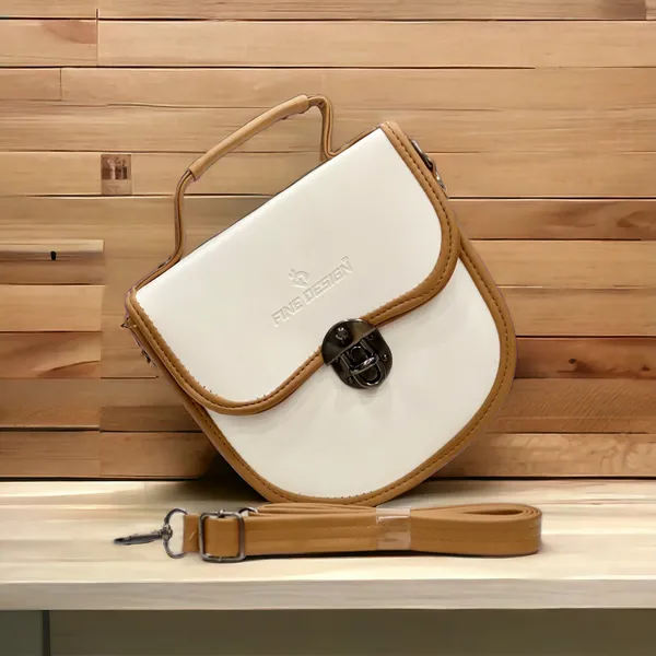 Fine Design White ravishing women handbag Premium pu leather