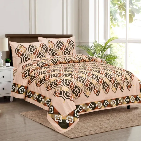 320_TC_King_Size_100%_Cotton__Fitted_and_Flat_Bedsheet_With_Two_Pillow_Covers:_Soft_Breathable_and_Stylish(90x108_Inches)