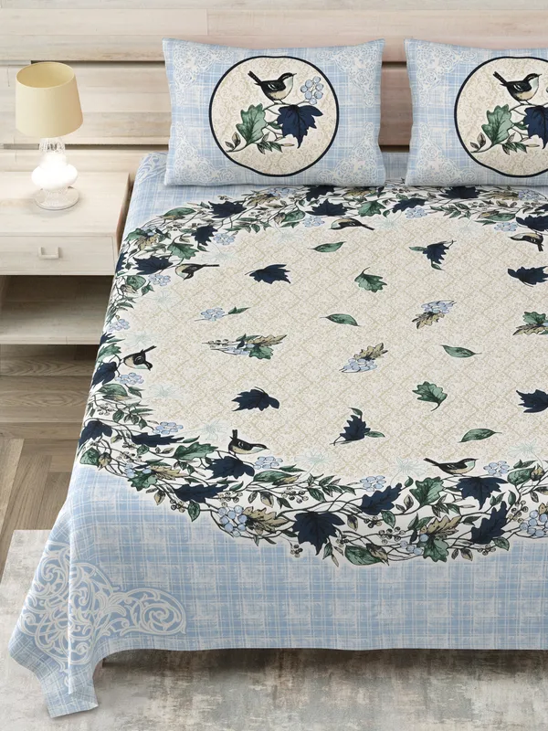 320_TC_King_Size_Cotton_Bedsheet_(108x108_Inches)_with_Vibrant_Digital_Print_Design,Soft_and_Breathable_100%_Pure_Cotton,_Includes_1_Flat_Sheet_and_2_Pillow_Covers
