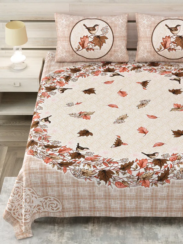 320_TC_King_Size_Premium_100%_Cotton_Flat_Bedsheet_With_Two_Pillow_Covers_(108x108_Inches)